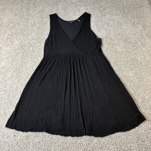 BCBGMAXAZRIA Black Knit Dress Sleeveless‎ Fit & Flare Ribbed Casual Medium